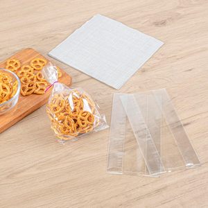 Bolsa con fuelle para restaurante, 4x2.3x8 pulgadas, transparente, de plástico apto para alimentos, para almacenar dulces, galletas y palomitas, paquete de 100 unidades - Product Image 3