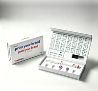 Caja de Embalaje Cosmético Personalizable, Caja Magnética con Acabado Láser Plateado en Relieve, Ventana, Péptidos, Bolígrafo Desechable y Reutilizable