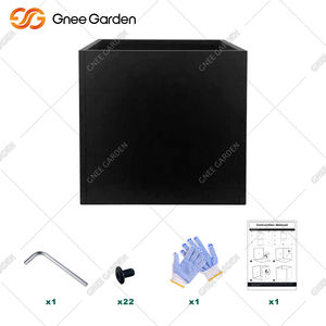 Maceta de acero galvanizado para colgar en la pared, juego de caja de maceta de Metal Rectangular para uso en exteriores, plantas vivas cuadradas bienvenidas - Product Image 3