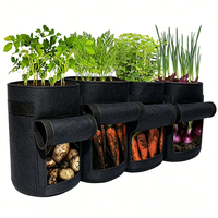 50 sacs de culture pour plantes de 5 gallons avec fenêtre de récolte, sacs de plantation de pommes de terre non tissés, pots de culture pour légumes et fleurs pour le jardin
