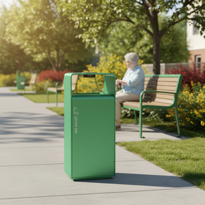 <span class=keywords><strong>Poubelle</strong></span> extérieure en acier galvanisé vert, <span class=keywords><strong>poubelle</strong></span> publique écologique pour parcs, rues et projets verts urbains - Product Image 1