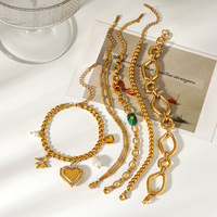 Bracelet chaîne et maillons en acier inoxydable plaqué or 18 carats, forme cœur, tendance, pour femme, luxe léger, haute qualité, fait main, anniversaire