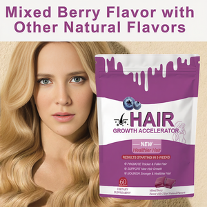 <strong>Hair</strong> Growth Accelerator Soft Chews <strong>Hair</strong> <strong>Vitamins</strong> for Women Beauty Promotes Thicker Fuller Stronger <strong>Hair</strong> Mixed Berry 60 Gummies - Product Image 3