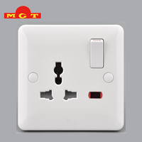 Prise murale universelle personnalisée OEM avec voyant lumineux, interrupteur domestique, vente en gros