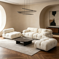 Canapé en éponge compressée haute densité personnalisable, canapé moderne minimaliste en velours, ensemble de canapés en éponge compressée pour petit appartement