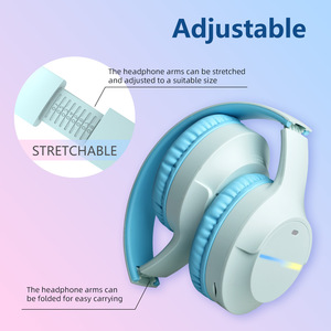Cuffie Wireless <span class=keywords><strong>M9</strong></span> BT5.3 per Bambini, Over-Ear con Luci LED RGB, Pieghevoli, Stereo HiFi con Microfono per Scuola e Viaggi - Product Image 4