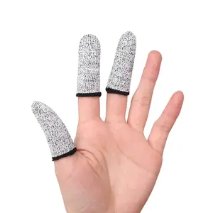 HPPE kesmeye dayanıklı eldivenler oyma işlemi anti-aşınma parmak kollu sınıf 5 kesmeye dayanıklı parmak kollu