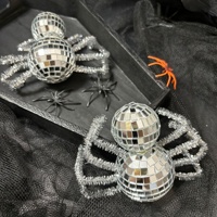 Ornement de décoration d'Halloween réfléchissant effet miroir, accessoire de fête argenté pour table, décoration de maison hantée