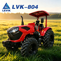 Tracteur agricole compact 4x4 diesel 80 CV en promotion avec pneus hydrauliques pour la culture de riz et les terres humides
