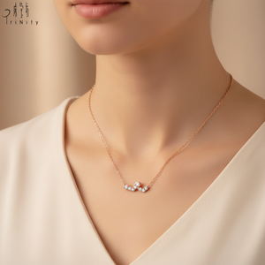 Collier pendentif en or rose 18 carats avec deux cœurs en diamant naturel, design exclusif et tendance 2026, bijoux fins pour femmes, cadeau d'anniversaire - Product Image 6