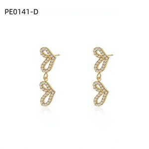 ต่างหูแฟชั่นเซอร์โคเนียสตั๊ด PE0141 สำหรับผู้หญิงเครื่องประดับคุณภาพสูง - Product Image 2