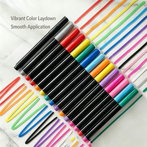 Marcadores de tela de punta oblicua sin goteo, rotuladores de pintura permanentes de doble punta <span class=keywords><strong>para</strong></span> ropa, lavables y resistentes a la decoloración <span class=keywords><strong>para</strong></span> arte textil - Product Image 3