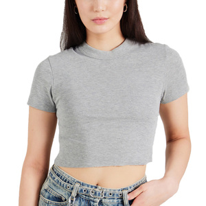 Camiseta Corta Minimalista de Algodón, Cuello Redondo, Sin Logotipo, Acabado Limpio, Prenda Esencial de Verano, Tallas Grandes y Extra Grandes - Product Image 1