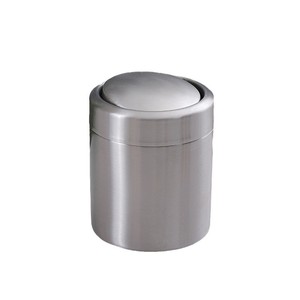 Sus304 văn phòng thường vụ bàn bin countertop thùng rác có thể 1.5l thép không gỉ mini rác có thể bụi bin với swing nắp - Product Image 1