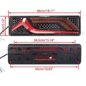 2 pièces Feux arrière LED dynamiques 24V pour camion, clignotants, feux stop, feux de recul, remorque, poids lourd, bus, camping-car, caravane pour Kamaz - Product Image 5