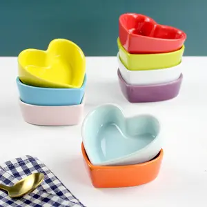 Nhiều Màu Sắc Tình Yêu Hình Trái Tim Nướng Bánh Gốm Cup Min Pudding Cup Để Bán