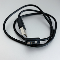 Kabel Data Magnetik Pengisian Cepat USB Universal 2-Pin Pogo Pin Smartwatch PVC & Tembaga Murni 60cm Grosir 2.84mm