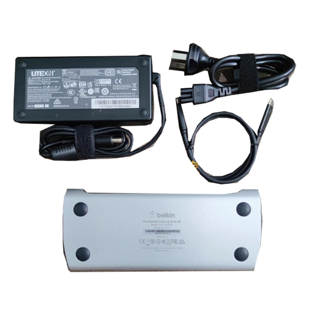 Used Belkin/Belkin Thunderbolt 3 F4U095 for Apple M1 Thunderbolt 3 Universal Docking Station With Adapter