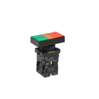 Interruttore a pulsante serie LAY5-E 240V 3A, testa piatta/rotante rossa, 1NO+1NC, impermeabile IP65, in plastica, con ritorno a molla e LED completo