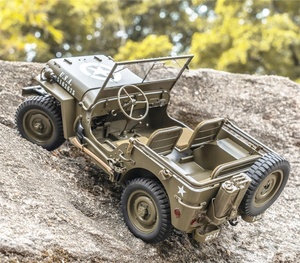 ROCHobby FMS 1941 Willys MB Scaler 1/12 Jeeps RTR 2.4G Radio <span class=keywords><strong>4X4</strong></span> Système d'éclairage LED Véhicule télécommandé RC Crawler - Product Image 2