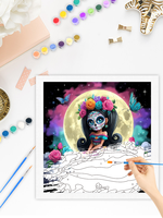 CHENISTORY Peinture par numéros DIY, motif Halloween, Crâne de femme, pour adultes, kits de coloriage par numéros, cadeau DIY