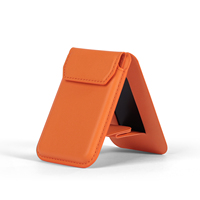 Portefeuille minimaliste en cuir PU magnétique avec support réglable pour bureau ; Parfait pour les voyages et le streaming mains libres