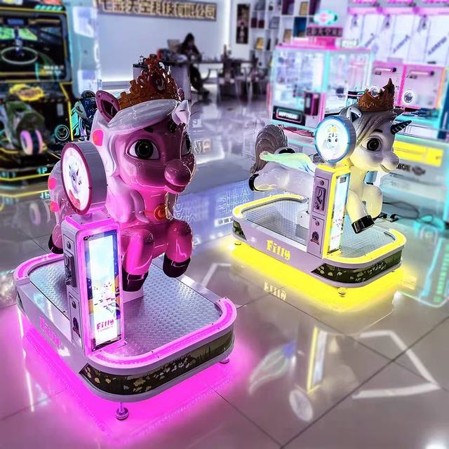 New Design Coin Operated Games Electric Horse Kiddie Ride Machine Kids Racing Simulator Horse/Unicorn Riding Swing Game Machine