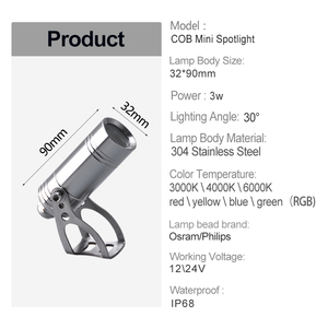 Projecteurs de <span class=keywords><strong>piscine</strong></span> extérieurs submersibles IP68 3W, mini projecteurs en acier inoxydable 304/316, contrôle DMX, projecteur à intensité variable, petits projecteurs - Product Image 5