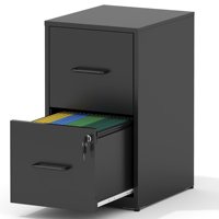 Armoire de rangement de fichiers moderne en acier à deux niveaux avec serrure, grande capacité pour la maison, le bureau et l'école