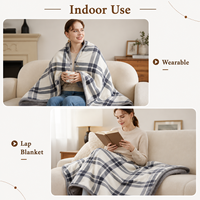 Plaid poncho en polaire flanelle ultra douce et confortable, fabriqué en usine, couverture portable de luxe