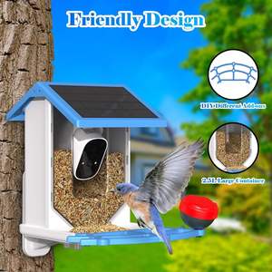 DB Smart <b>Bird</b> Feeder Camera 4MP WiFi Solar Powered Auto Capture Outdoor <b>Backyard</b> Garden Use Plastic Modern Design Blue - Product Image 6