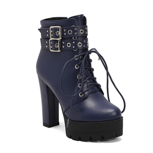 WETKISS vendita a buon mercato <span class=keywords><strong>con</strong></span> <span class=keywords><strong>cerniera</strong></span> <span class=keywords><strong>laterale</strong></span> nero Punk scarpe <span class=keywords><strong>con</strong></span> tacco alto <span class=keywords><strong>con</strong></span> punta tonda stivaletti <span class=keywords><strong>con</strong></span> plateau <span class=keywords><strong>con</strong></span> fibbie - Product Image 2