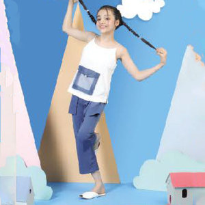 Conjunto de Ropa Casual para Niños, Pantalones de Color y Talla Personalizados con Top Blanco sin Mangas, Ropa de Verano, Precio Ajustable, Vestido para Niñas - Product Image 1