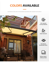 Auvent rétractable manuel motorisé Auvents de patio Pare-soleil Tissu résistant aux UV et à l'eau et cadre en aluminium Pont Balcon Cour