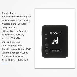 Receptor Inalámbrico <span class=keywords><strong>M</strong></span>-VAVE WP-10 de 2.4GHz, Receptor Recargable para Auriculares Inalámbricos, Sistema de Transmisión de Monitor - Product Image 4