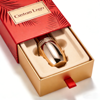 Boîte cadeau de luxe vide pour parfum et bougie, en papier artisanal de haute qualité, couleur rouge, avec logo personnalisé, dorure à chaud, boîtes rigides OEM