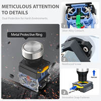 Botón Pulsador de Plástico de Cabeza Plana de Acero Inoxidable de 22 mm YJ139-LA38 Sin LED 1NO1NC Proveedor de Botones Pulsadores de China 10A Equipo