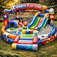 Château gonflable combiné zone de construction mini-terrain de jeux gonflable avec certification CE/TUV en PVC de 0,55 mm pour usage commercial
