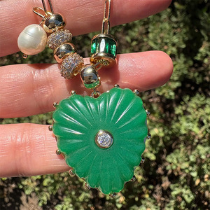 Collar con Colgante de Piedra de Corazón, Joyería de Moda de Europa y Estados Unidos, Accesorios de Moda - Product Image 5