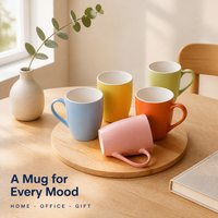 Mug en céramique mate 350 ml, couleur unie, design sublime, sans BPA, sans danger pour les aliments, passe au lave-vaisselle, option logo personnalisé pour la maison, le bureau ou comme cadeau