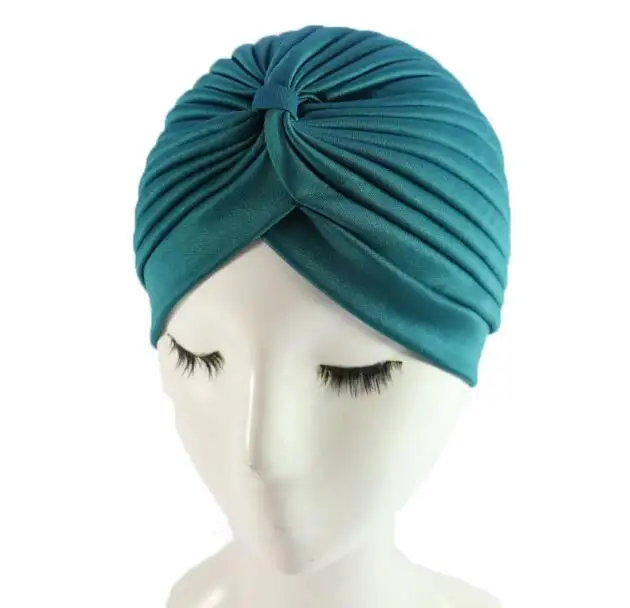 2020011134 Stretch Polyester Turban Head Cover Twisted Pleated Headwrap