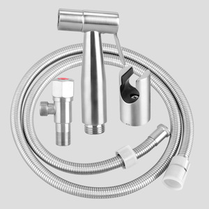 Ensemble de pistolet de pulvérisation pour bidet Bingtao en acier inoxydable 304 avec tuyau et support, design moderne et simple pour usage personnel aux toilettes - Product Image 3