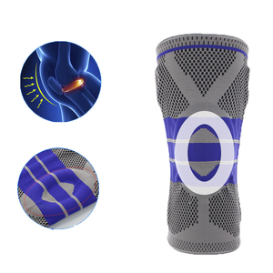 Genouillère de compression respirante antidérapante Polyester Nylon Fitness Running Tricoté Genouillère Protection douce - Product Image 2