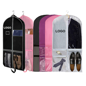 Bolsas de traje de baile reutilizables no tejidas con logotipo personalizado Zapatos de vestir de baile Abaya almacenamiento cubierta antipolvo bolsas de ropa con bolsillo - Product Image 3