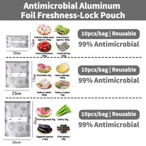 Sacs réutilisables à fermeture éclair pour congélateur, pochette debout de grande capacité en aluminium, <span class=keywords><strong>sac</strong></span> de conservation pour viande, fruits et légumes - Product Image 5
