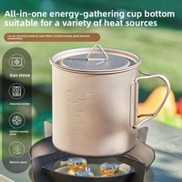 Tasse à thé monocouche en titane pour camping en plein air, tasse pliable portable, tasse à café légère 1209