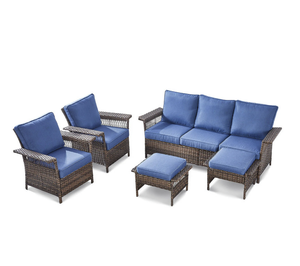Ensemble <span class=keywords><strong>de</strong></span> conversation <span class=keywords><strong>de</strong></span> <span class=keywords><strong>jardin</strong></span> en rotin PE, canapé 3 places et <span class=keywords><strong>2</strong></span> repose-pieds, mobilier <span class=keywords><strong>de</strong></span> <span class=keywords><strong>jardin</strong></span> en osier imperméable pour cour et véranda - Product Image 6