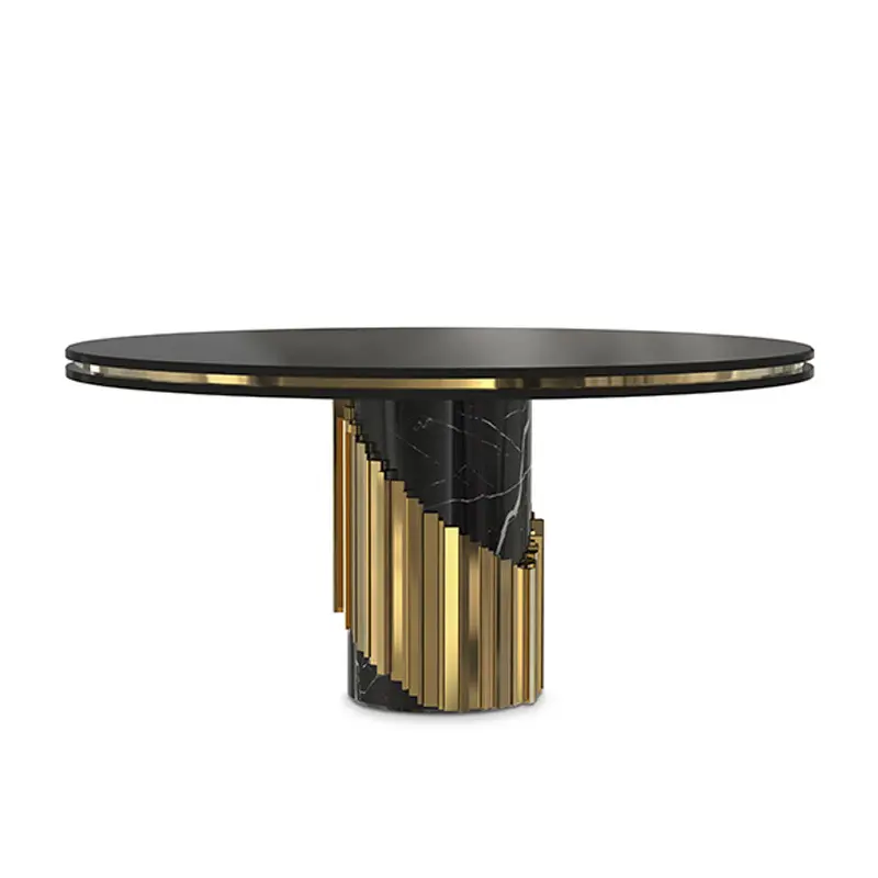 high end dining room furniture luxury black original marble table with rotating center 10 seater big round dining table