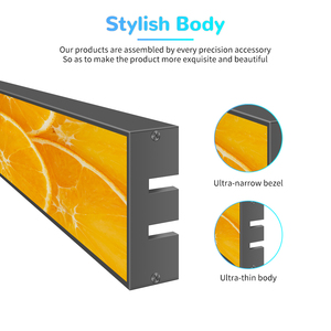 Écran publicitaire TV Full HD 24,2 pouces pour fabricants, écran tactile métallique robuste, bande vidéo ultra large, écran LCD TFT étiré - Product Image 3