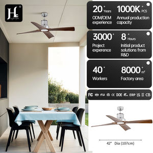 Ventilateur de plafond LED moderne avec 4 pales en bois et moteur CC, télécommande pour salon, utilisation en extérieur - Product Image 5